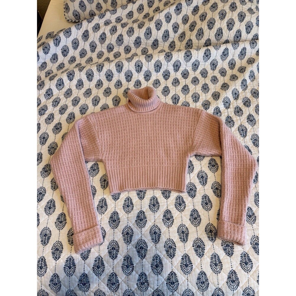 FOR LOVE AND LEMONS Revolve Madeline Chunky Waffle Crop Turtleneck Sweater XXS